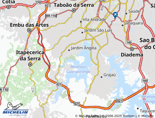 MICHELIN Riviera Paulista map - ViaMichelin