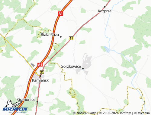 MICHELIN Gorzkowiczki map - ViaMichelin
