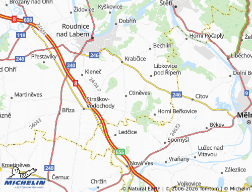 Mappa MICHELIN Ctiněves - ViaMichelin