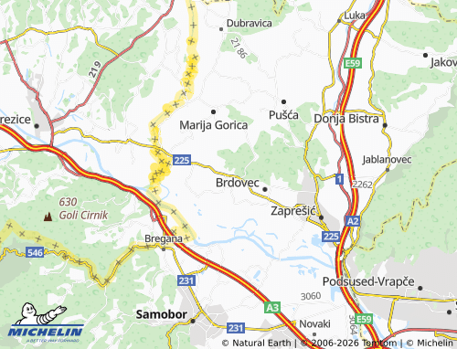 Mapa MICHELIN Prigorje Brdovečko - ViaMichelin