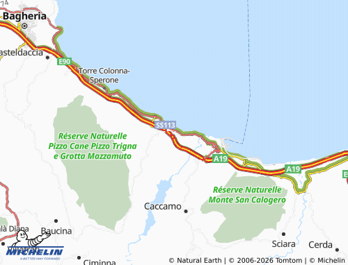 MICHELIN Trabia map - ViaMichelin