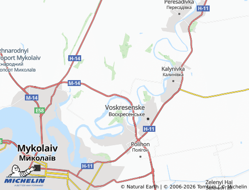 MICHELIN Zaichivske map - ViaMichelin