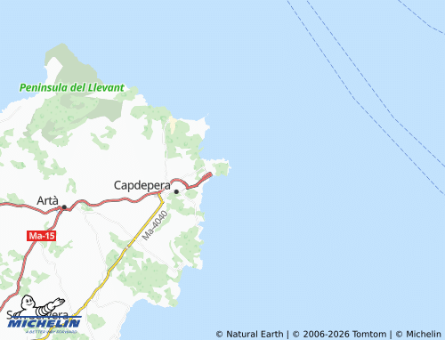 MICHELIN Punta de Capdepera map - ViaMichelin
