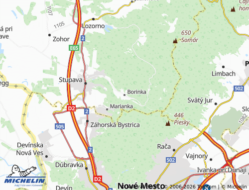 MICHELIN Borinka map - ViaMichelin