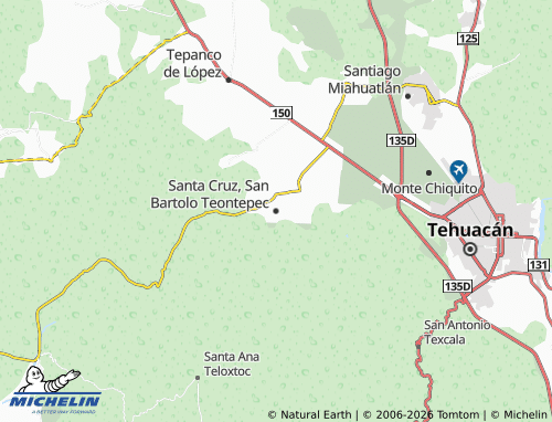 Mappa MICHELIN Santa Cruz, San Bartolo Teontepec - ViaMichelin