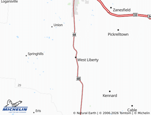 Kaart MICHELIN West Liberty - ViaMichelin