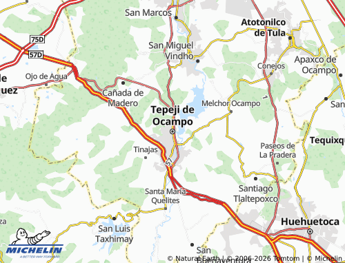 Carte MICHELIN Tepeji de Ocampo - ViaMichelin