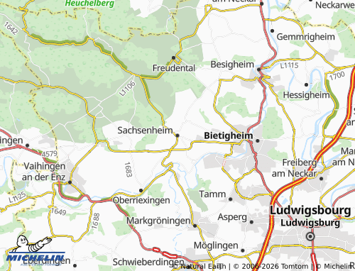 Mapa MICHELIN Sachsenheim - ViaMichelin