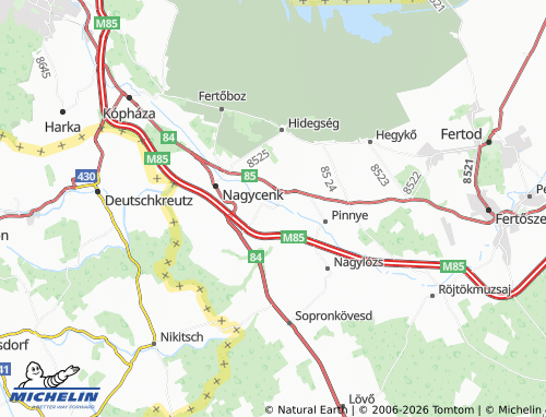 MICHELIN Pereszteg map - ViaMichelin