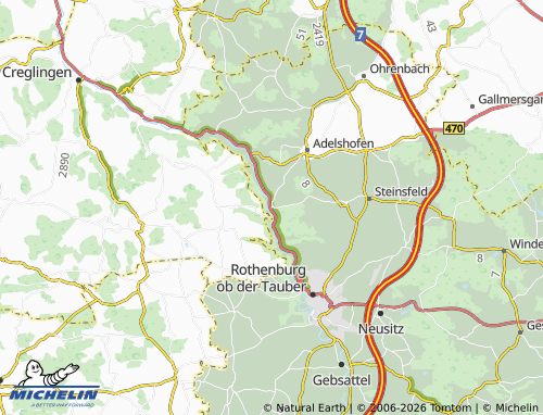 MICHELIN Bettwar map - ViaMichelin
