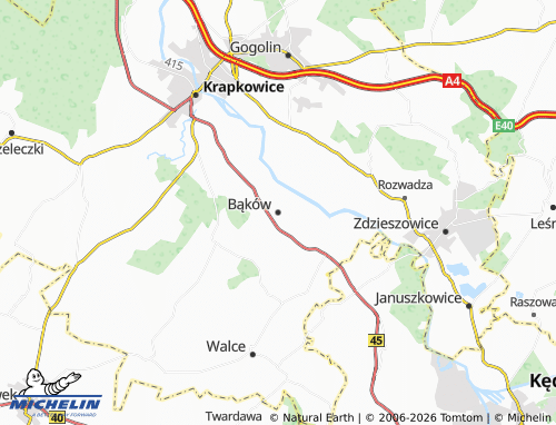 MICHELIN Bąków map - ViaMichelin
