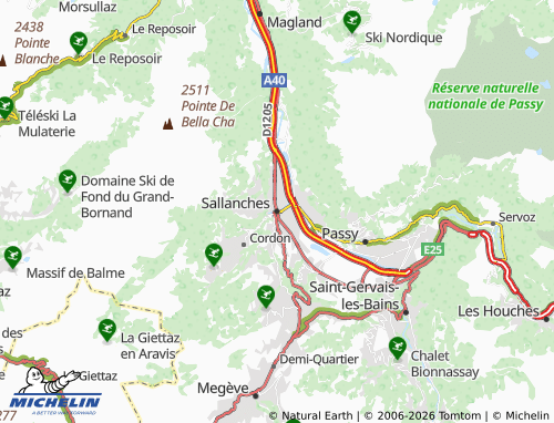 Carte MICHELIN Sallanches - ViaMichelin