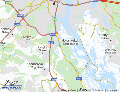 MICHELIN-Landkarte Holosiivskyi - ViaMichelin