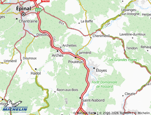 Mappa MICHELIN Pouxeux - ViaMichelin