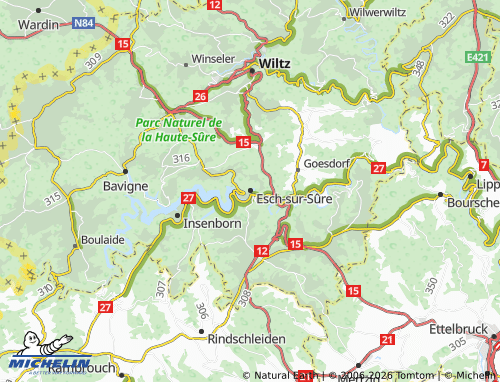 Mapa MICHELIN Esch-Sur-Sure - ViaMichelin