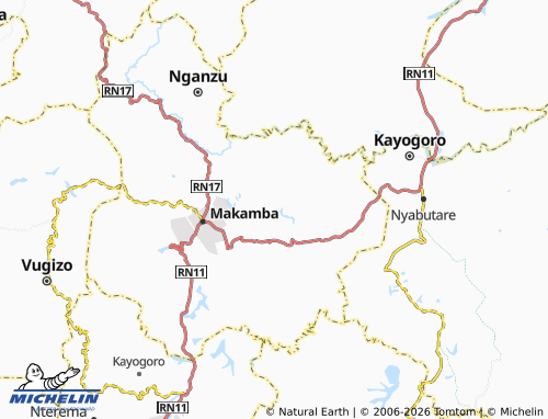 MICHELIN Nyabigina map - ViaMichelin