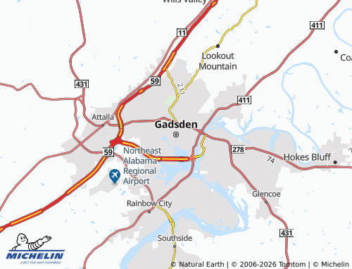 Kaart MICHELIN Gadsden - ViaMichelin