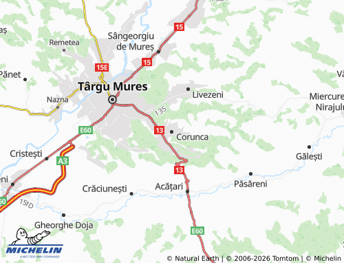 Mapa MICHELIN Corunca - ViaMichelin