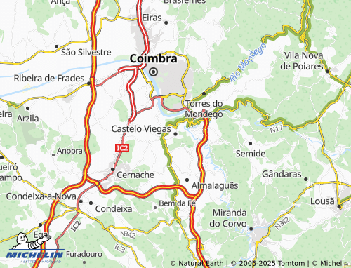 MICHELIN Castelo Viegas map - ViaMichelin