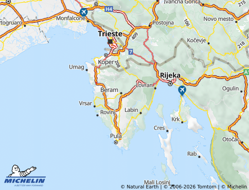 Mappa MICHELIN Regione Istriana - ViaMichelin