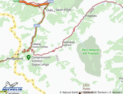 Mappa MICHELIN Sestriere - ViaMichelin