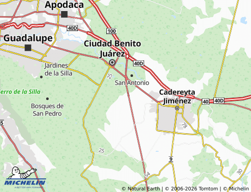 Mappa MICHELIN Valle del Roble Sector Álamo - ViaMichelin