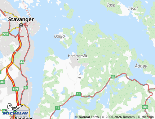 Mapa MICHELIN Hommersåk - ViaMichelin