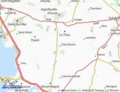 Mapa MICHELIN Ciré-d'Aunis - ViaMichelin