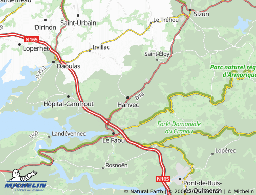 Mappa MICHELIN Hanvec - ViaMichelin