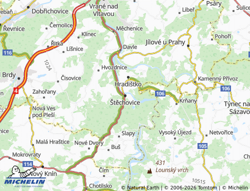 Mappa MICHELIN Štěchovice - ViaMichelin
