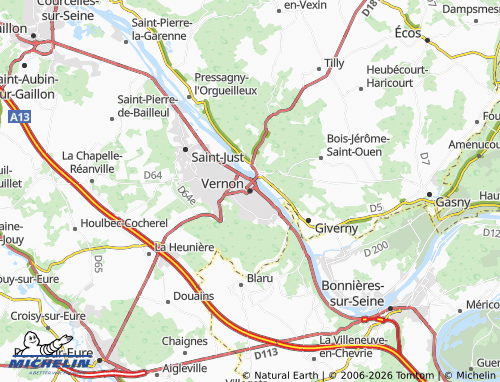 Mapa MICHELIN Vernon - ViaMichelin