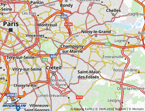 MICHELIN Champigny-sur-Marne map - ViaMichelin