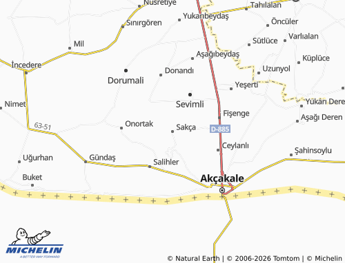 MICHELIN Sakça map - ViaMichelin