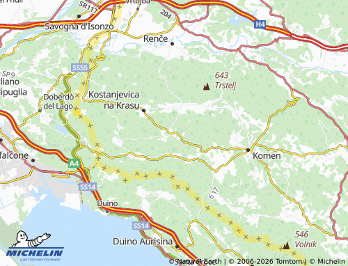 MICHELIN-Landkarte Vojščica - ViaMichelin