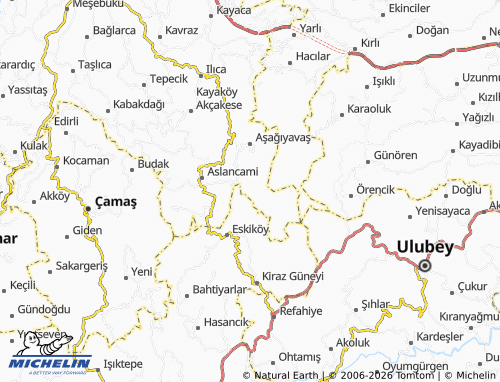 MICHELIN Yavaş map - ViaMichelin