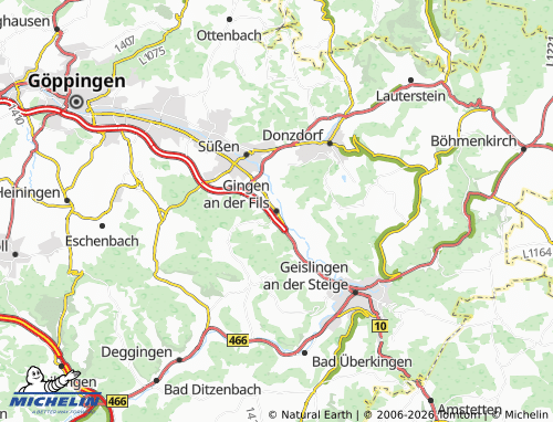 Mapa MICHELIN Gingen an der Fils - ViaMichelin
