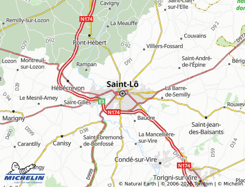 MICHELIN Saint-Lô map - ViaMichelin