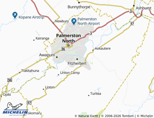 Mapa MICHELIN Fitzherbert - ViaMichelin