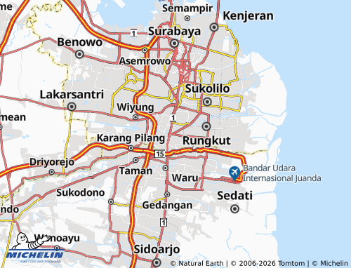 MICHELIN Wonocolo map - ViaMichelin