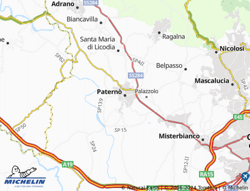 MICHELIN Paternò map - ViaMichelin