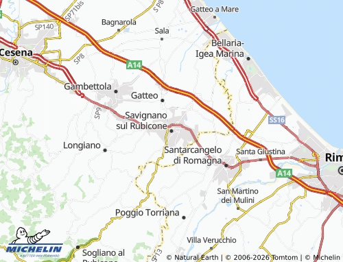 Mappa MICHELIN Savignano sul Rubicone - ViaMichelin