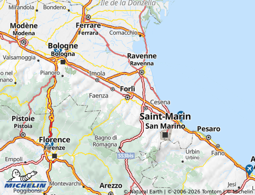 MICHELIN Forlì-Cesena map - ViaMichelin