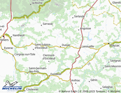 MICHELIN Dussac map - ViaMichelin