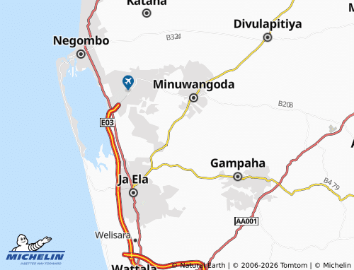 MICHELIN-Landkarte Arachchiwatta - ViaMichelin