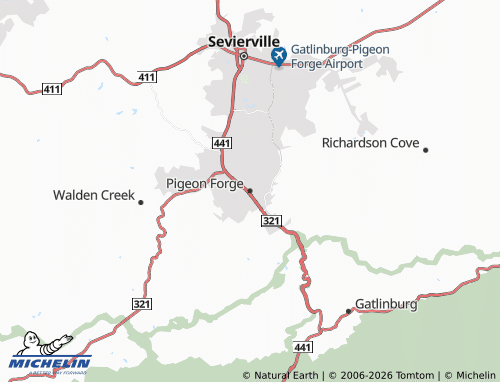 Carte MICHELIN Pigeon Forge - ViaMichelin