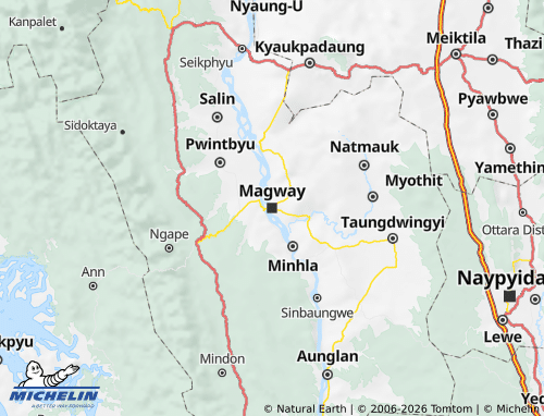 Mapa MICHELIN Magway Region - ViaMichelin