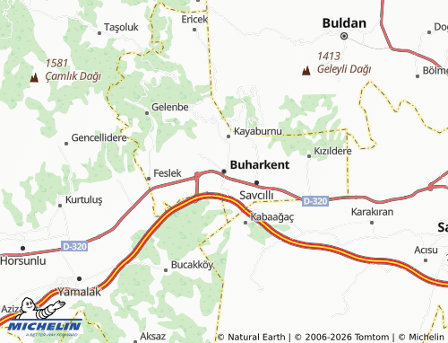 MICHELIN Buharkent map - ViaMichelin