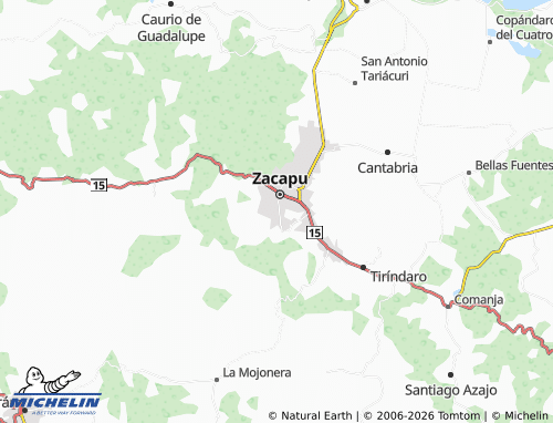 Mappa MICHELIN Valle de Zacapu Dos - ViaMichelin