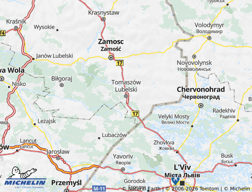 MICHELIN Tomaszowski map - ViaMichelin