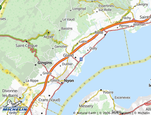 Mapa MICHELIN Gland - ViaMichelin